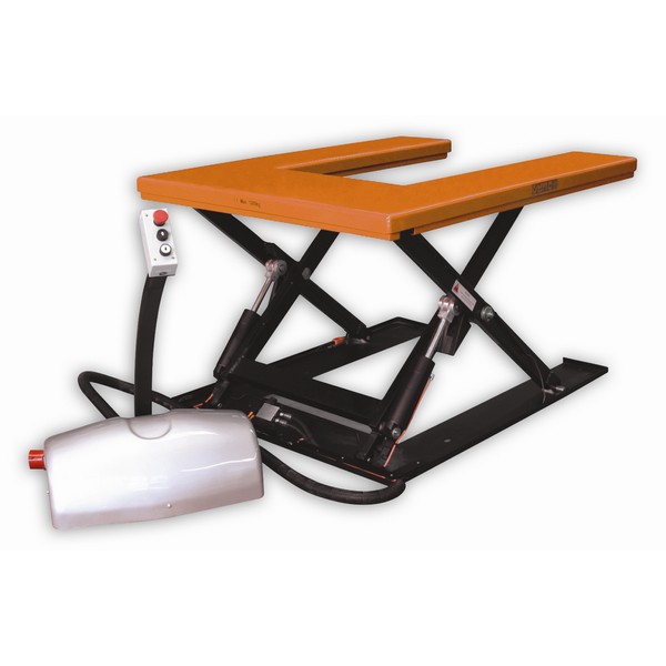 HTF-U Electric U-Shape Low Profile Single Scissor Lift Table - Stationary