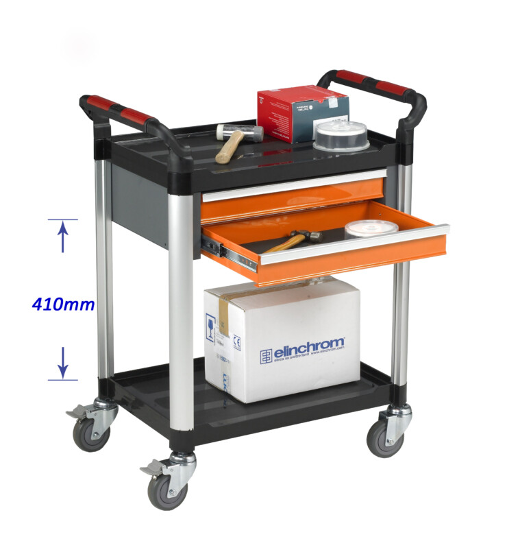 Warrior 2 Shelf Trolley With Double Drawer