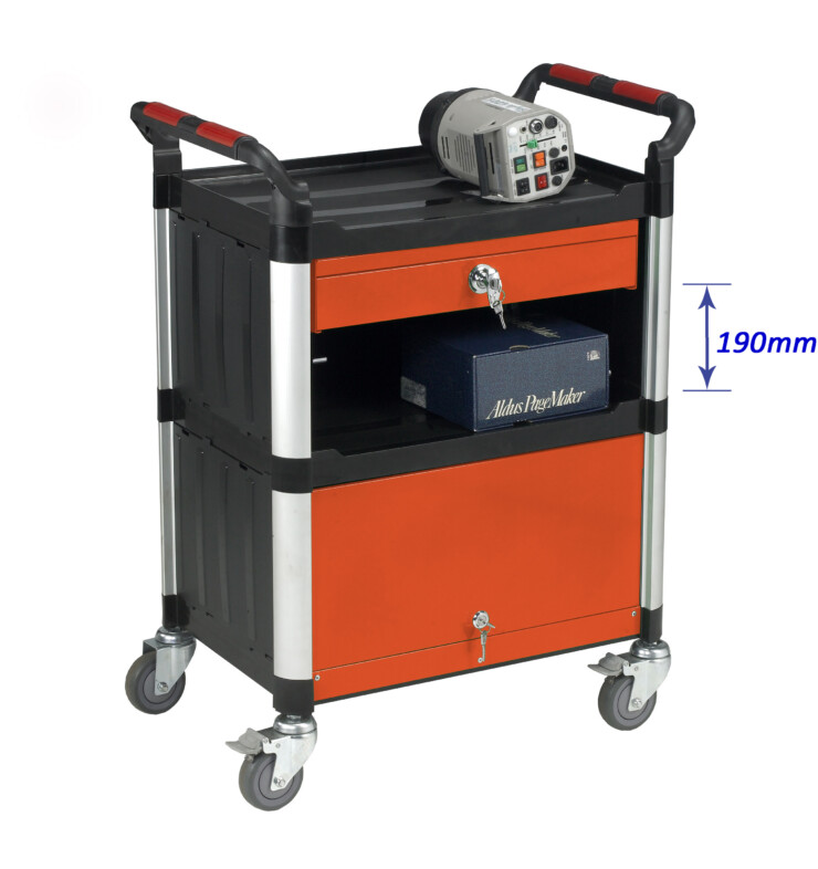 Warrior 3 Shelf Trolley With Drawer & Chest