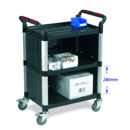 Warrior 3 Shelf Trolley (Standard) With Sides/Back Enclosed