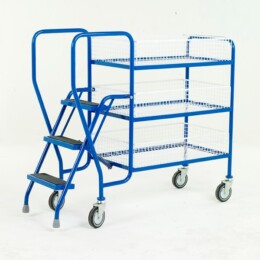 Warrior 3 Tier Step Tray Trolley with Removable Baskets