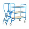 Warrior 3 Tier Step Tray Trolley with Fixed Plywood Shelf
