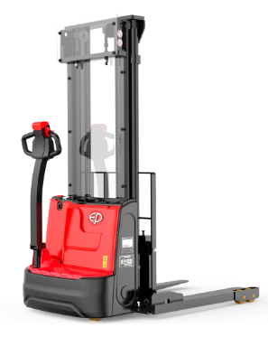 EP Equipment 1200kg Powered Straddle Stacker for handling closed bottom pallets
