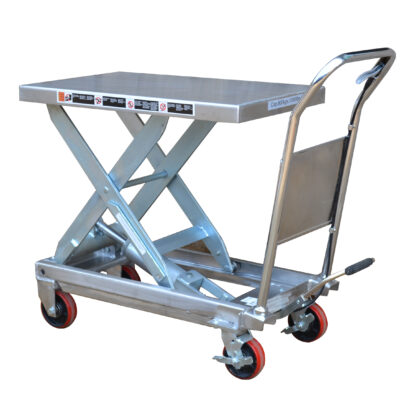 EcoWarrior 150kg Semi-Stainless Steel Mobile Lift Table Single Scissor