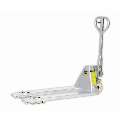 EcoWarrior 2000kg Galvanised Semi Stainless Steel Pallet Truck 1150 x 540 Wide Tandem Nylon