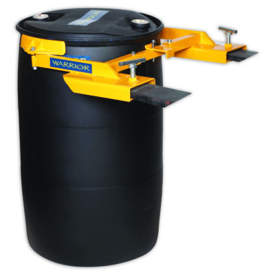 EcoWarrior Automatic Fork Mounted Drum Clamp - Adjustable, Single Plastic Drum