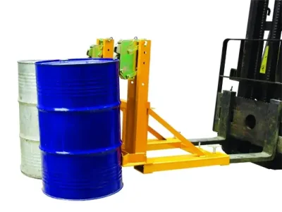 EcoWarrior Fork Mounted Drum Grab for Double Steel, Plastic or Fibre Drums