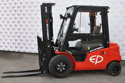 ***SPECIAL OFFER*** EP Equipment EFL303 Counterbalanced Li-ion Yard Forklift Truck 3000Kg with Full Cab and Side Shifting Fork Positioner