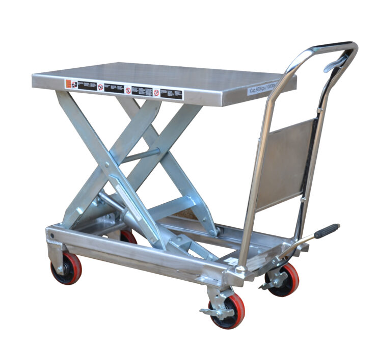 <span class="handling-brand"><span class="handling-brand__text">Warrior</span></span> 500kg Partial Stainless Steel Mobile Lift Table